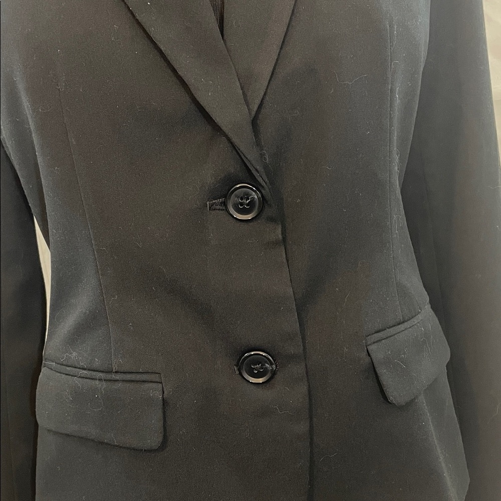 Merona Classic Black Women's Blazer Size 6, PTP 18”, pit to cuff 18” L 36” - Picture 3 of 14